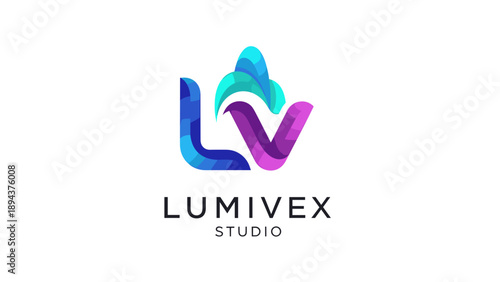 Lumivex Studio Colorful Abstract Logo Design.