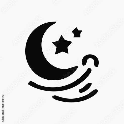 Silhouette of celestial bodies and satellite dish under the night sky, representing communication and space exploration