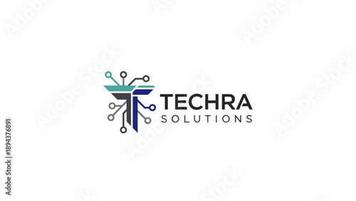 Techra Solutions Company Modern Stylized Logo Design.