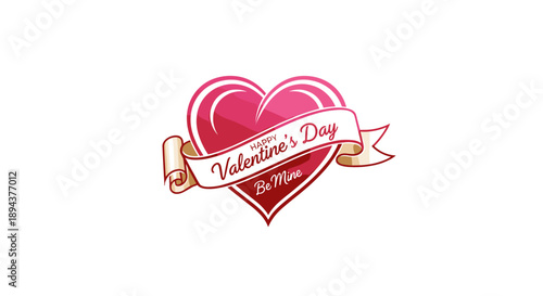 Wallpaper Mural Valentines Day Heart Banner Illustration Design. Torontodigital.ca