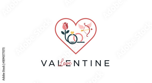 Wallpaper Mural Valentines Day Heart Logo Design Template. Torontodigital.ca