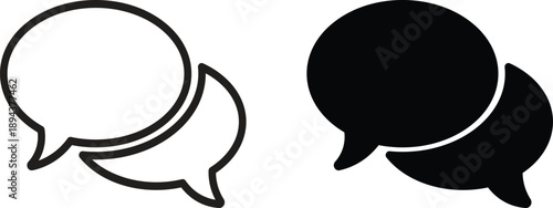 Modern digital communication and chat icons: vector speech bubbles for social media and ui/ux design