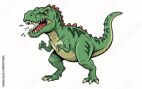 Cartoon illustration of a roaring Tyrannosaurus rex dinosaur