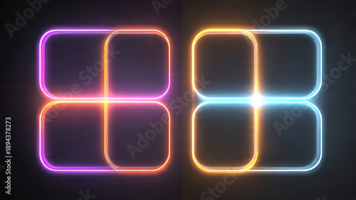 Neon Number Eight Symbol Design Element.