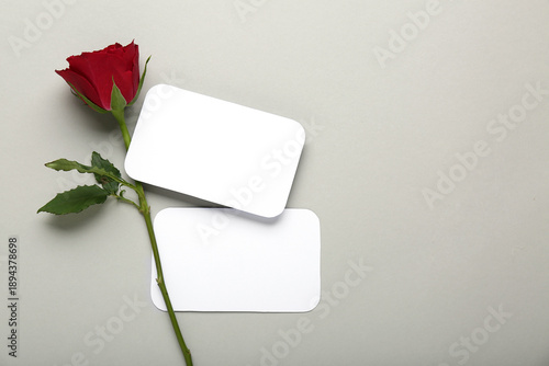 Composition with red rose f...