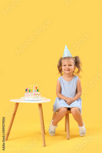 Cute little girl in party h...