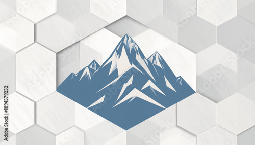 Geometric Mountain Design with Hexagonal Tiles
