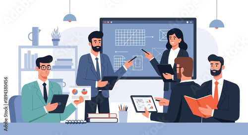 Business Professionals Discussing Project Details.