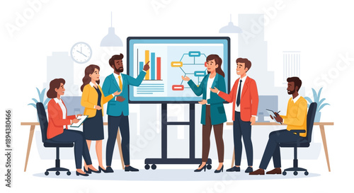 Business Team Meeting Presentation Discussion.