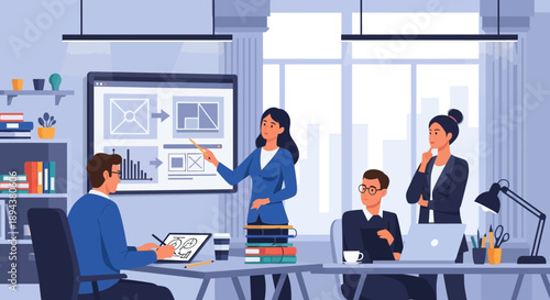 Business Team Meeting Presentation Discussion.