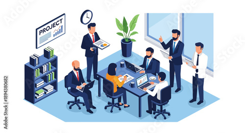 Business Professionals Working in Office.