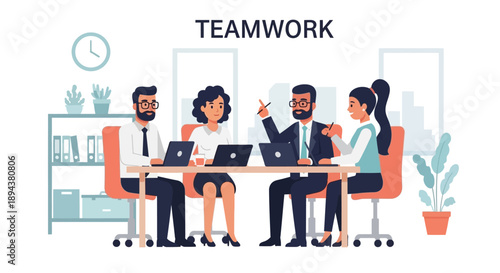 Diverse Business Team Meeting Together.