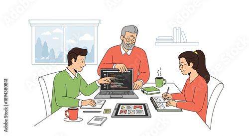 Team Meeting Around Table Discussing.