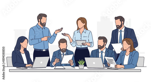 Business Professionals in Meeting Room.