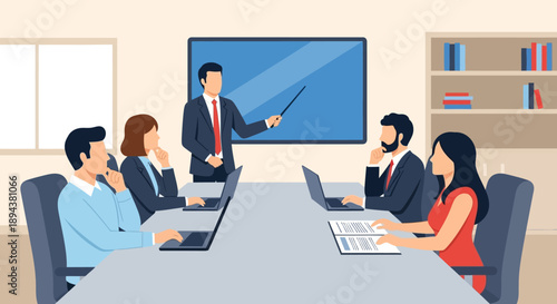 Business Team Meeting Presentation Discussion.