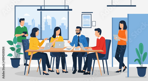 Diverse Business Team Meeting Office.