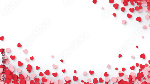 Romantic background with falling hearts