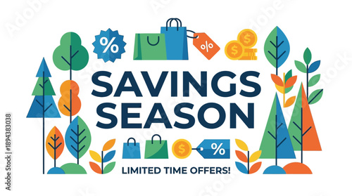 Limited Time Offers on Shopping Deals in Vibrant Graphic Style