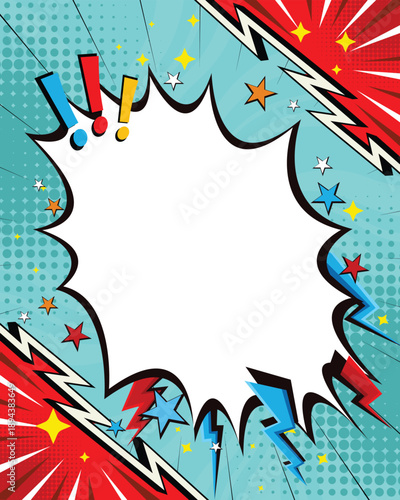 Abstract creative concept comic pop art style blank, layout template 
