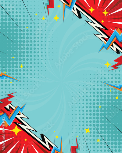 Abstract creative concept comic pop art style blank, layout template
