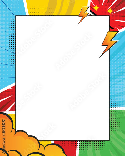 Abstract creative concept comic pop art style blank, layout template background
