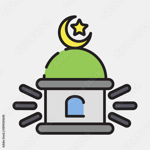 Icon call to prayer. Ramadan kareem elements. Icon in filled line style.