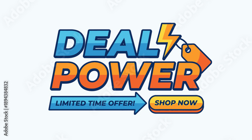 Deal Power Promotion, Online Sale, Graphic Design, Vibrant Colors