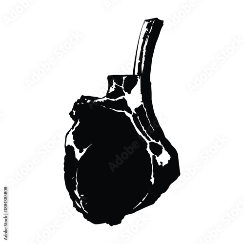 Human heart anatomy black silhouette