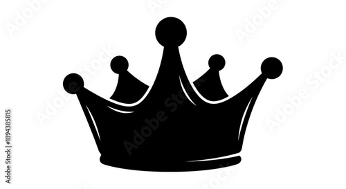 Black Crown Silhouette Symbol of Royalty and Power.