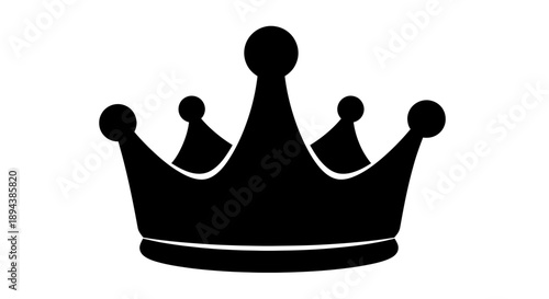 Black Crown Silhouette Symbol of Royalty and Power.