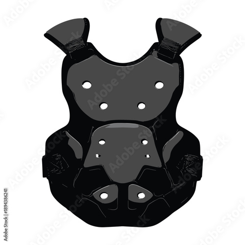 Protective body armor vest flat vector illustration