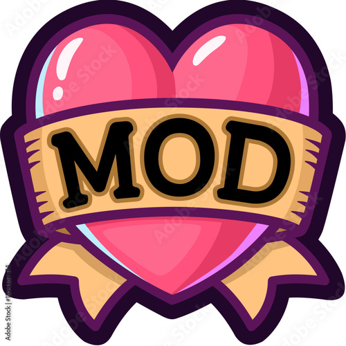 heart mod cartoon sticker illustration
