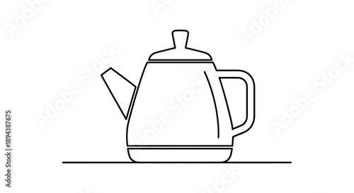 Wallpaper Mural A simple line drawing of a teapot on a flat surface viewed from the side with a minimalist style Torontodigital.ca