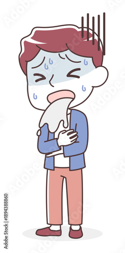 嘔吐している男性（吐き気・体調不良）
