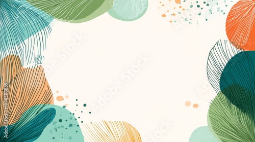 vector frame fresh color hand drawn minimal background 