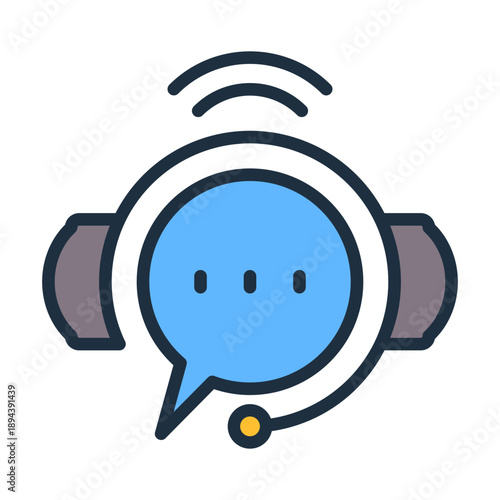 Live Chat Icon - Lineal Color