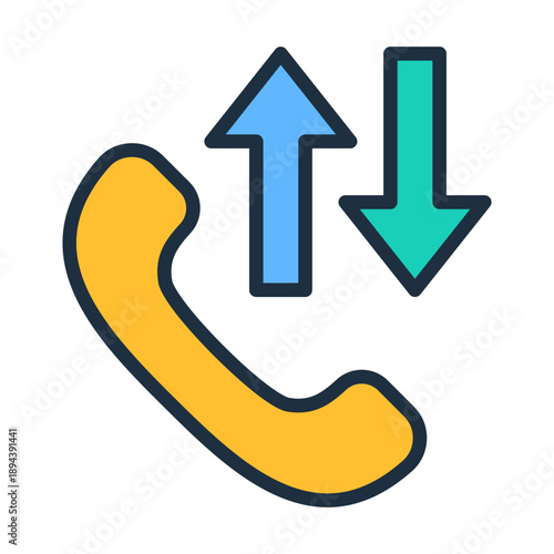 Call Log Icon - Lineal Color