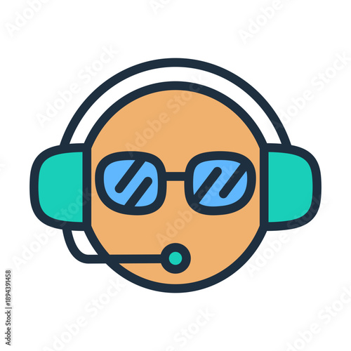 Call Center Icon - Lineal Color