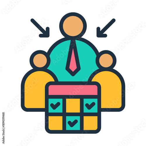 Meeting Scheduler Icon - Lineal Color