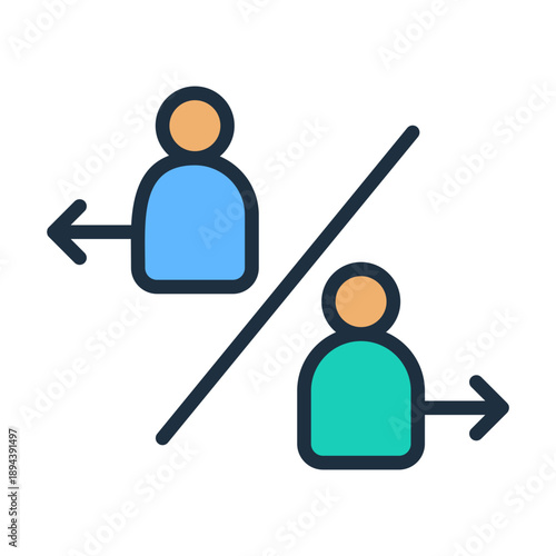 Churn Rate Icon - Lineal Color