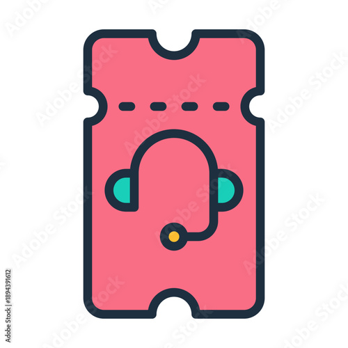 Support Ticket Icon - Lineal Color