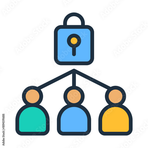 Team Permissions Icon - Lineal Color