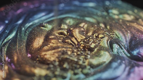 Wallpaper Mural Mesmerizing Metallic Liquid Pouring - A Colorful Abstract Visual Delight. Torontodigital.ca