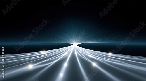 Ethereal Light Rays Emitting from a Central Point, Creating a Sensational Glow in a Dark Cosmic Space with Dynamic Movement and Brightness