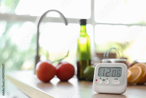 Kitchen timer on table in r...
