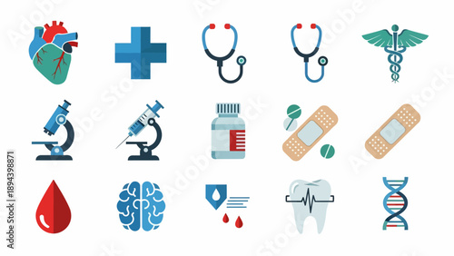 Medical Icons Representing Healthcare and Medicine.