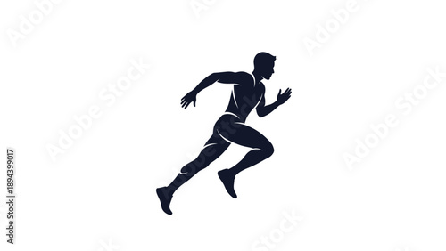 Man Running Fast in Motion.
