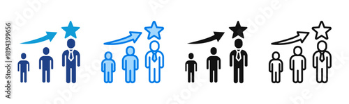 Employee Development Consistent and versatile vector icons illustrating essential concepts in various styles