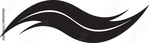 Black and white abstract wave design element graphic symbol