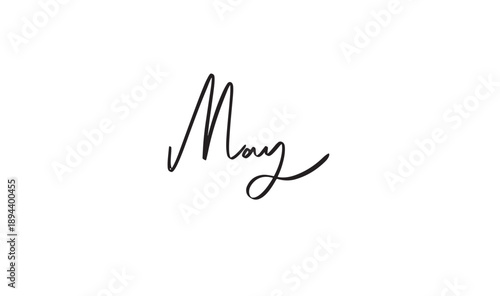 May month text font calligraphy hand written lettering script black color object icon may month mother greeting card banner spring summer raining day beautiful happy may month template may labour day 